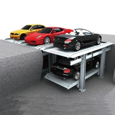 Hydraulic Elevated Car Parking System Two Floor Double Stacker Car Lift
