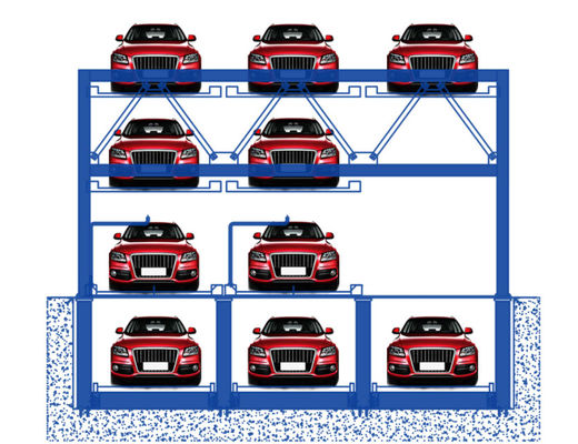 Pit Type Puzzle Car Parking System 4 Level Garage Car Storage Lift