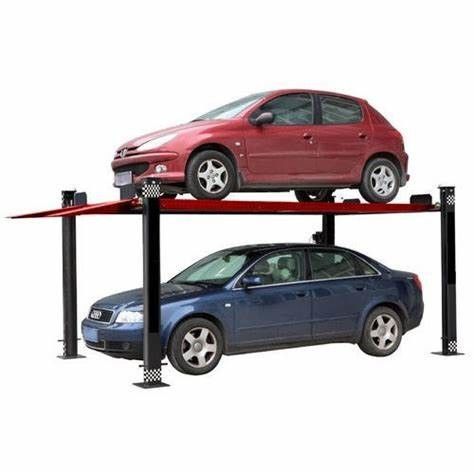 2700kg 4 Post Hydraulic Lift Steel Structure 2 Car Stacker