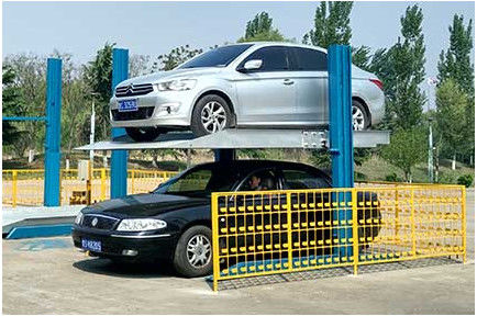 2 Columns Hydraulic Car Parking System PJS Two Post Hydraulic Parking Lift