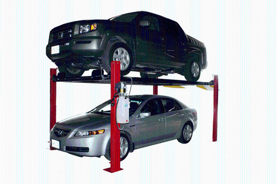3200kg 4 Post Parking Lift Chain Drive Double Car Stacker