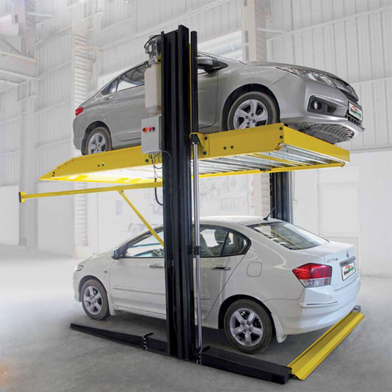 2 Post Double Deck Hydraulic Car Parking Lift Vehicle Equipment For Home Garage