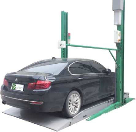 2 Level Two Post Residential Car Parking Lifts Vertical Vhicles Storage