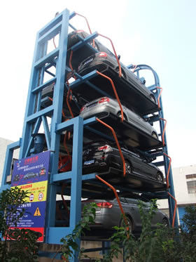 Automatic Vertical Rotary Car Lift With Motor Chain Drive