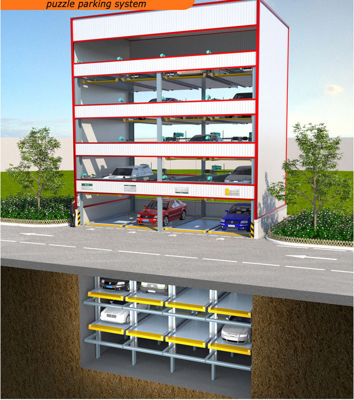 3 Level Underground Hydraulic Car Parking Lift System 5 Level On Ground