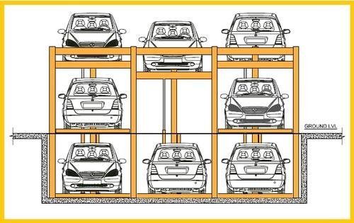Sensor Hydraulic Car Parking System 12m/Min Triple Stack Car Lift
