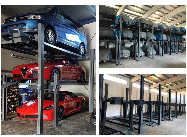 Hydraulic Multilayer Parking System 4 Columns 4 Floors Elevator Car Lift