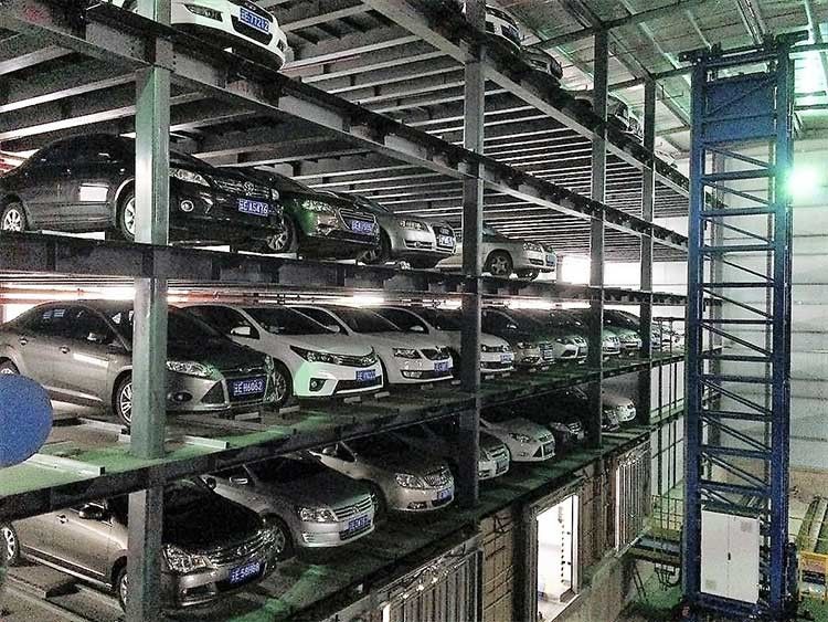 Aisle Stack Car Parking System 6 Levels Steel Structure